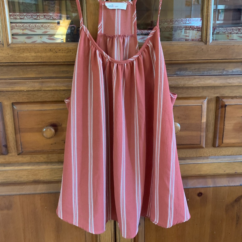 Millibon pink, striped tank top
